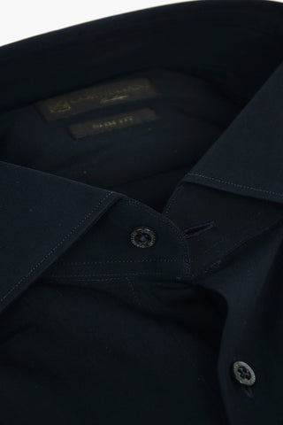 Standard Collar SLIM FIT Oxford Cotton Blend Shirt