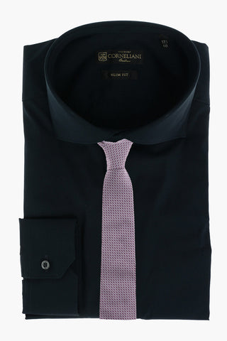 Poplin Stretchy Cotton Shirt with Standard Collar