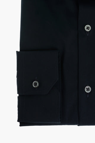 Poplin Stretchy Cotton Shirt with Standard Collar