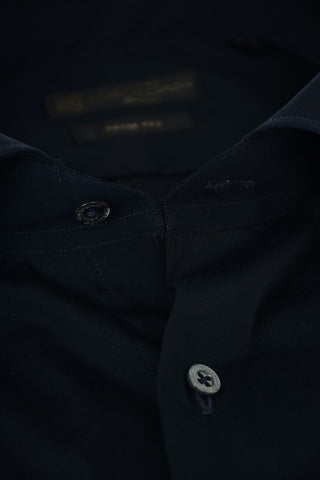 Poplin Stretchy Cotton Shirt with Standard Collar