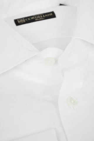 Camicia in Twill con Polsini Doppi alla Francese