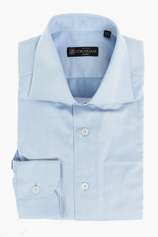 Standard Collar Herringbone Patterned Shirt