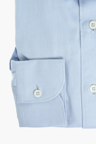 Standard Collar Herringbone Patterned Shirt