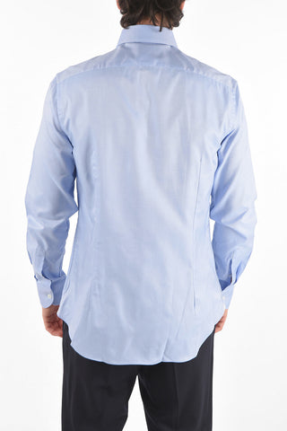 Standard Collar Herringbone Patterned Shirt