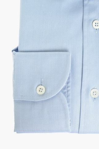 Camicia con Motivo Herringbone e Collo Fancese