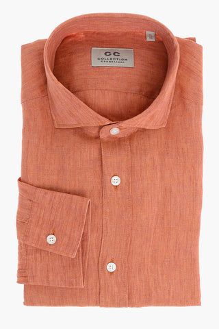 CC COLLECTION Standard Collar Cambric Linen Shirt