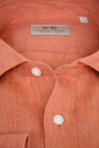 CC COLLECTION Camicia in Lino Cambric con Collo Francese