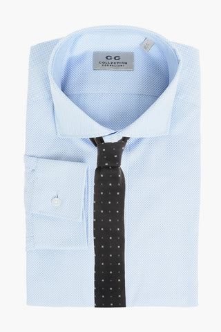 CC COLLECTION Camicia in Cotone con Motivo a Nido D'Ape