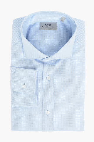 CC COLLECTION Camicia in Cotone con Motivo a Nido D'Ape