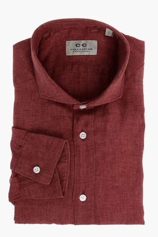 CC COLLECTION Standard Collar Cambric Linen Shirt
