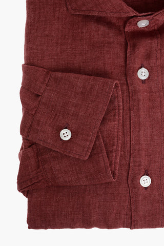 CC COLLECTION Standard Collar Cambric Linen Shirt