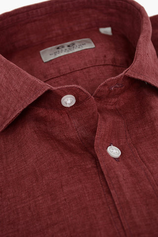 CC COLLECTION Standard Collar Cambric Linen Shirt