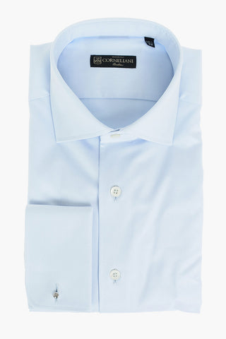 Camicia in Twill con Polsini Doppi alla Francese