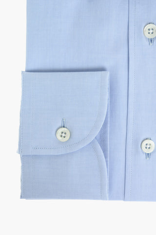 Poplin Cotton Shirt with Italian Spread Collar 