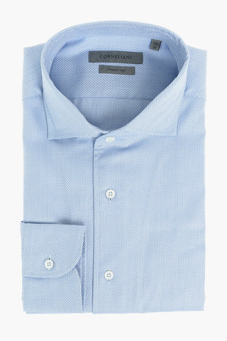 Geometric Micropatterned Wrinkle Free Cotton Shirt