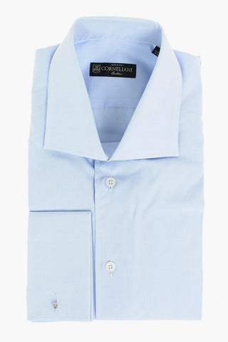 Standard Collar Popeline Cotton Shirt with Cufflinks
