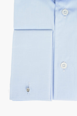 Standard Collar Popeline Cotton Shirt with Cufflinks