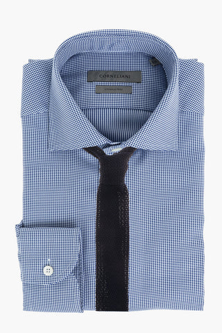 COUTURE Wrinkle Free Cotton Shirt with Hopsack Pattern