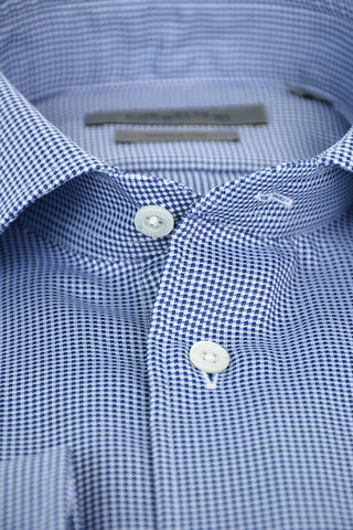 COUTURE Wrinkle Free Cotton Shirt with Hopsack Pattern