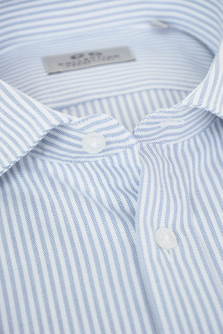 CC COLLECTION Standard Collar Awning Striped Cotton Shirt