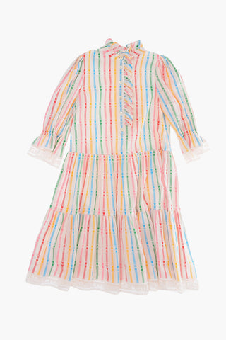 vestito maxi con ricamo logo 