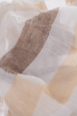 Foulard  a righe in lino e cotone