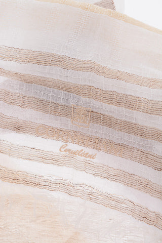 Foulard  a righe in lino e cotone