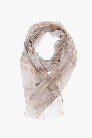 Foulard a quadri in lino