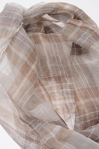 Foulard a quadri in lino