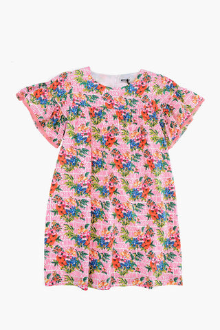 all over logo floral patterned dress