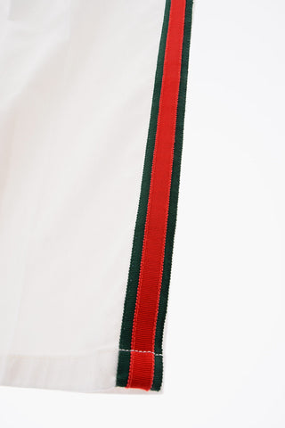 contrasting side band stretch cotton pants