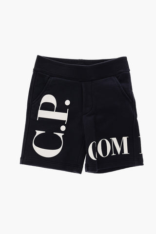 shorts in felpa stampa logo a contrasto