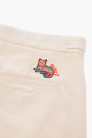 3 pockets double pleat cotton stretch shorts