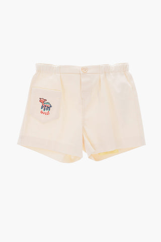 patch pocket drawstring waist shorts