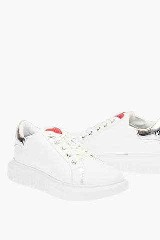 Leather Low Sneakers with Platform Sole