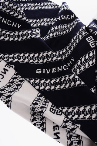 embroidered logo wool scarf