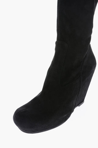 12cm suede Over-the-knee boots with wedge
