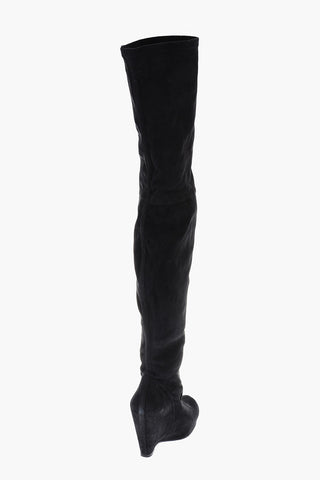 12cm suede Over-the-knee boots with wedge