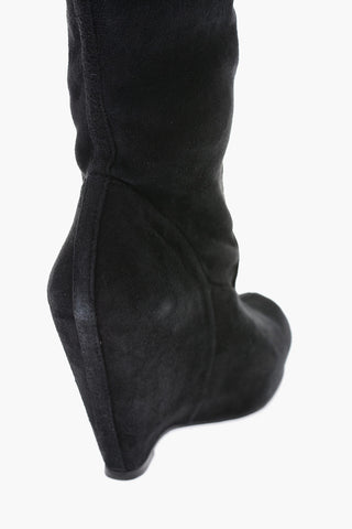 12cm suede Over-the-knee boots with wedge