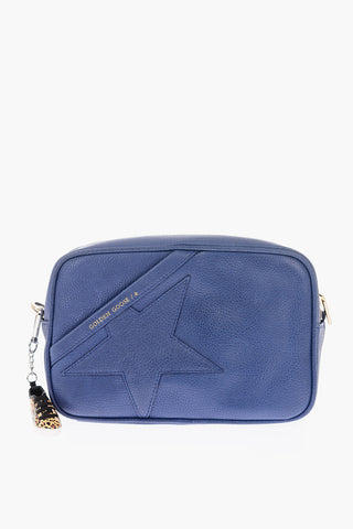 solid color leather STAR shoulder bag with pendant
