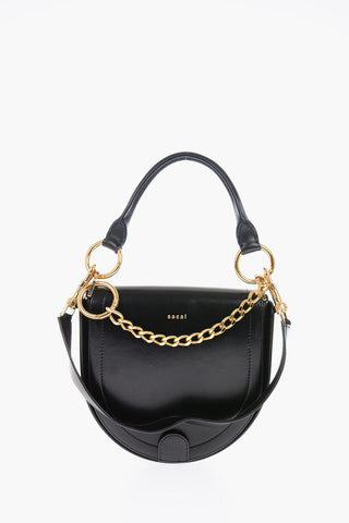 Borsa Saddle in pelle con catena dorata