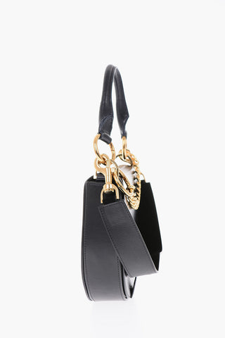 Borsa Saddle in pelle con catena dorata