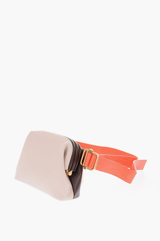 Two-tone leather BROT mini crossbody bag