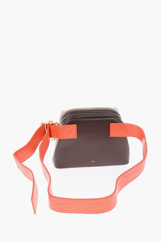 Two-tone leather BROT mini crossbody bag