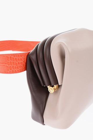 Two-tone leather BROT mini crossbody bag