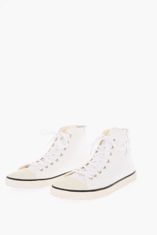sneakers alte TRIOMPHE in cotone con logo in pelle in rilievo