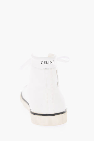cotton TRIOMPHE high top sneakers with leather embossed logo