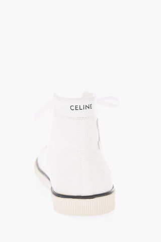 sneakers alte TRIOMPHE in cotone con logo in pelle in rilievo