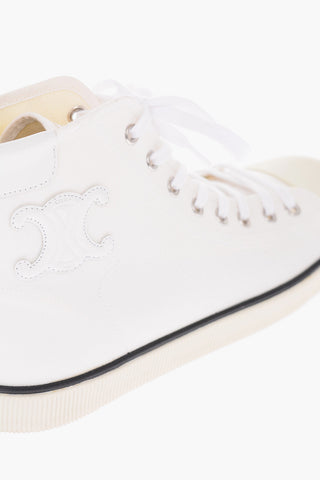 sneakers alte TRIOMPHE in cotone con logo in pelle in rilievo