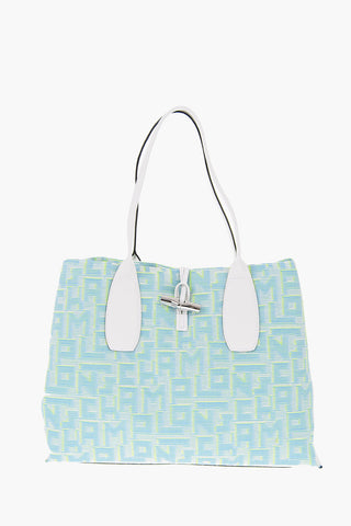 Borsa Tote ROSEAU in Canvas Monogram con Dettagli Fluo